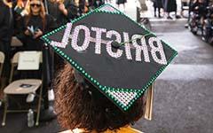 decorated Bristol graduation cap